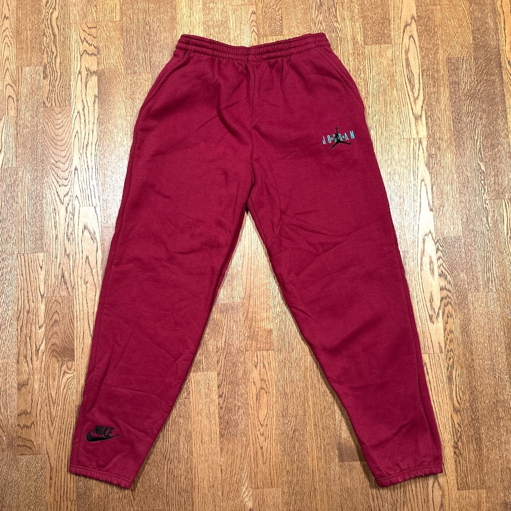 Vintage 90s Nike Air Jordan Canada Made Embroidered Burgundy Sweatpants Mens M